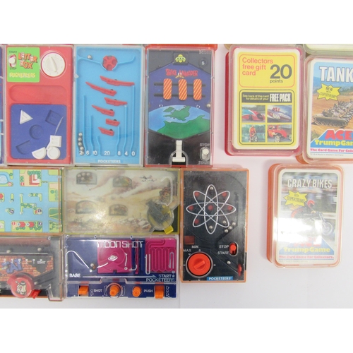 9017 - Twenty-six 1970s Tomy Pocketeers handheld dexterity games and seven Top Trumps card games (33)