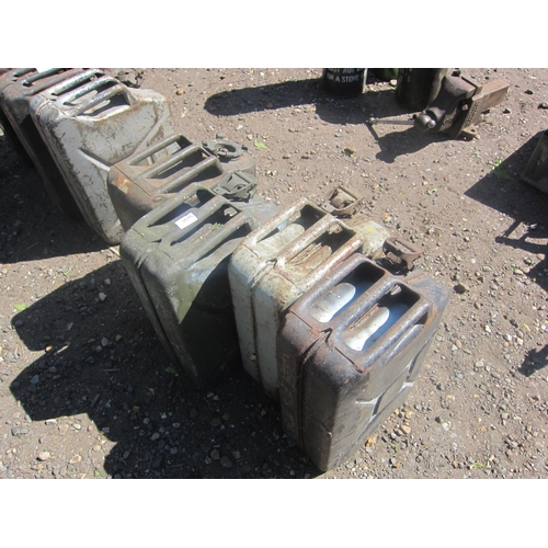 Four ex-MOD jerry cans including 1940's examples