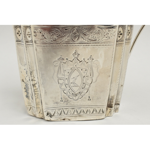 8027 - A Richard Sawyer, Dublin, silver oval teapot with monogrammed and crested cartouches, 1804, together... 