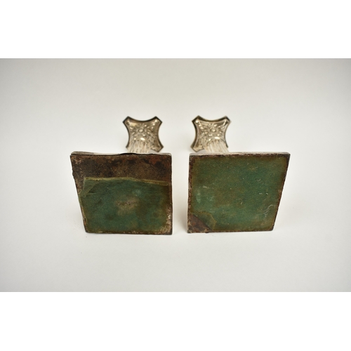 8013 - A pair of Victorian Harrison Brothers & Howson silver Corinthian column candlesticks with multiple s... 