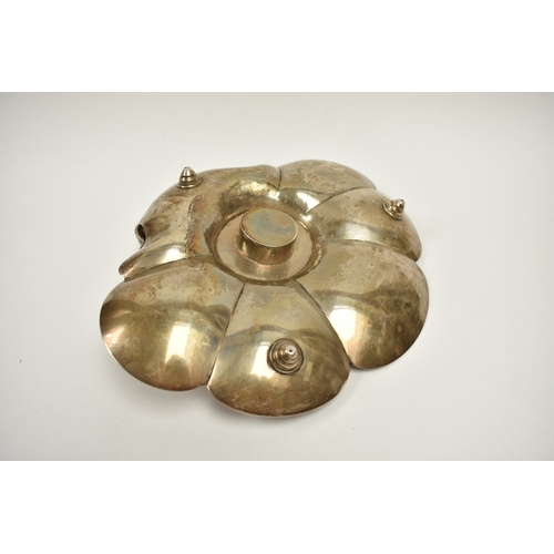 8028 - An early Victorian James Charles Edington highly ornate inkstand of scrolling scallop form with cent... 