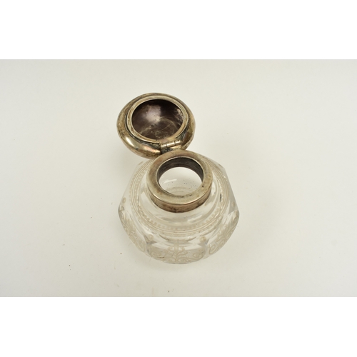 8028 - An early Victorian James Charles Edington highly ornate inkstand of scrolling scallop form with cent... 
