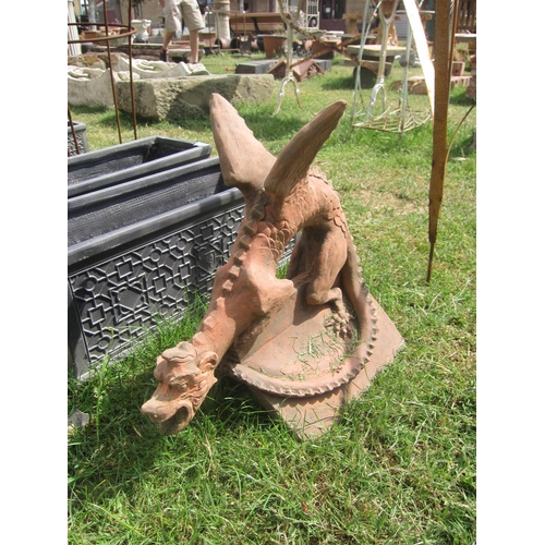 A terracotta dragon ridge tile