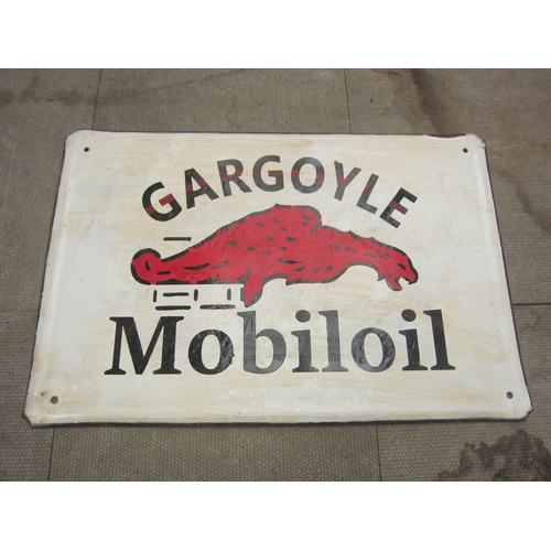 7085 - An enamel sign over painted with Gargoyle Mobiloil detailing. 35.5cm x 24cm