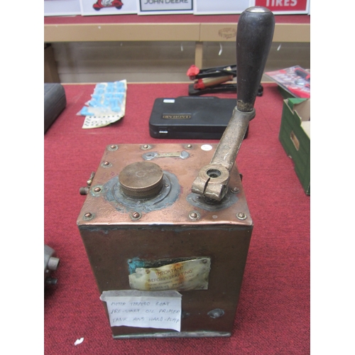 7098 - A copper cased motor torpedo boat Pre start oil primer