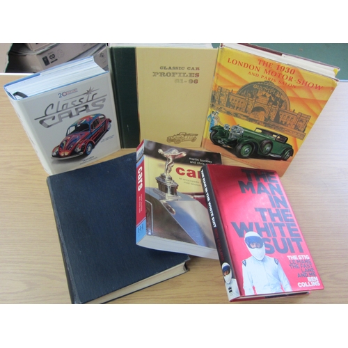 7113 - Six books including The 1930 London Motor Show and Paris Salon, The Man in the White Suit and Classi... 