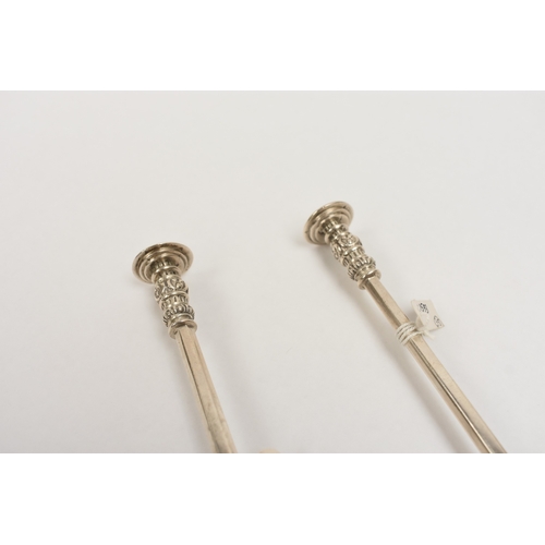 8054 - A pair of Thomas Bradbury and Sons Ltd silver seal top spoons, Sheffield 1907, 19cm long, 158.4g