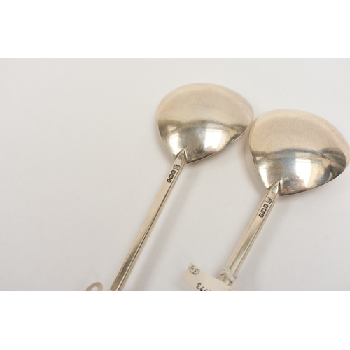 8054 - A pair of Thomas Bradbury and Sons Ltd silver seal top spoons, Sheffield 1907, 19cm long, 158.4g