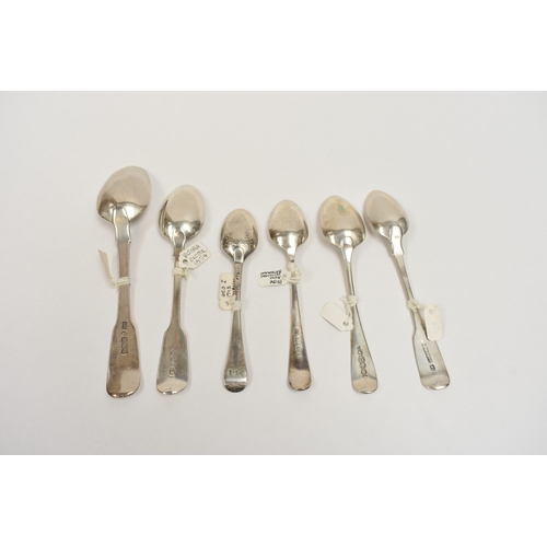 8056 - Six assorted silver spoons including Peter, Ann and William Bateman examples, Georgian and Victorian... 