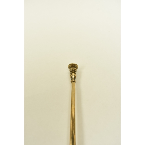 8035 - A very late 17th Century silver gilt seal top spoon, likely by William Petley, London 1699, 16.8cm l... 
