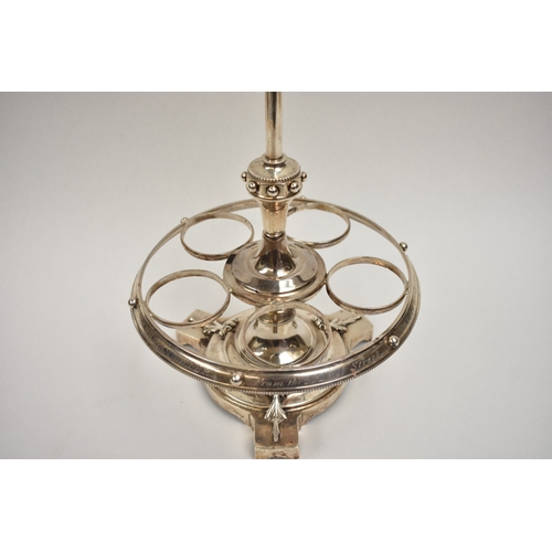 8008 - A Victorian silver cruet stand with presentation inscription 'Presented to Mr William Miller from th... 