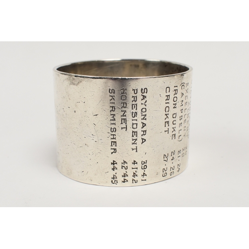 8033 - A Blanckensee & Son Ltd Capstan inkwell presented to Captain Hamilton R.N, Birmingham 1939, 11.5cm d... 
