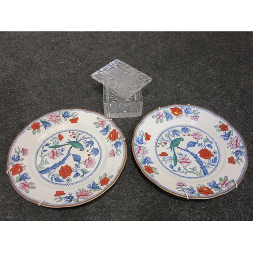 1658 - A Chinese fish plate with six character mark to base, famille verte, two Booths plates, tureen (no l... 