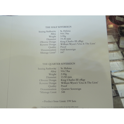 7367 - An East India Company London 'The 2024 William Wyon Una and the Lion' sovereign three gold proof coi... 