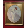 An early 20th Century watercolour in the pre-Raphaelite/Art Nouveau ...