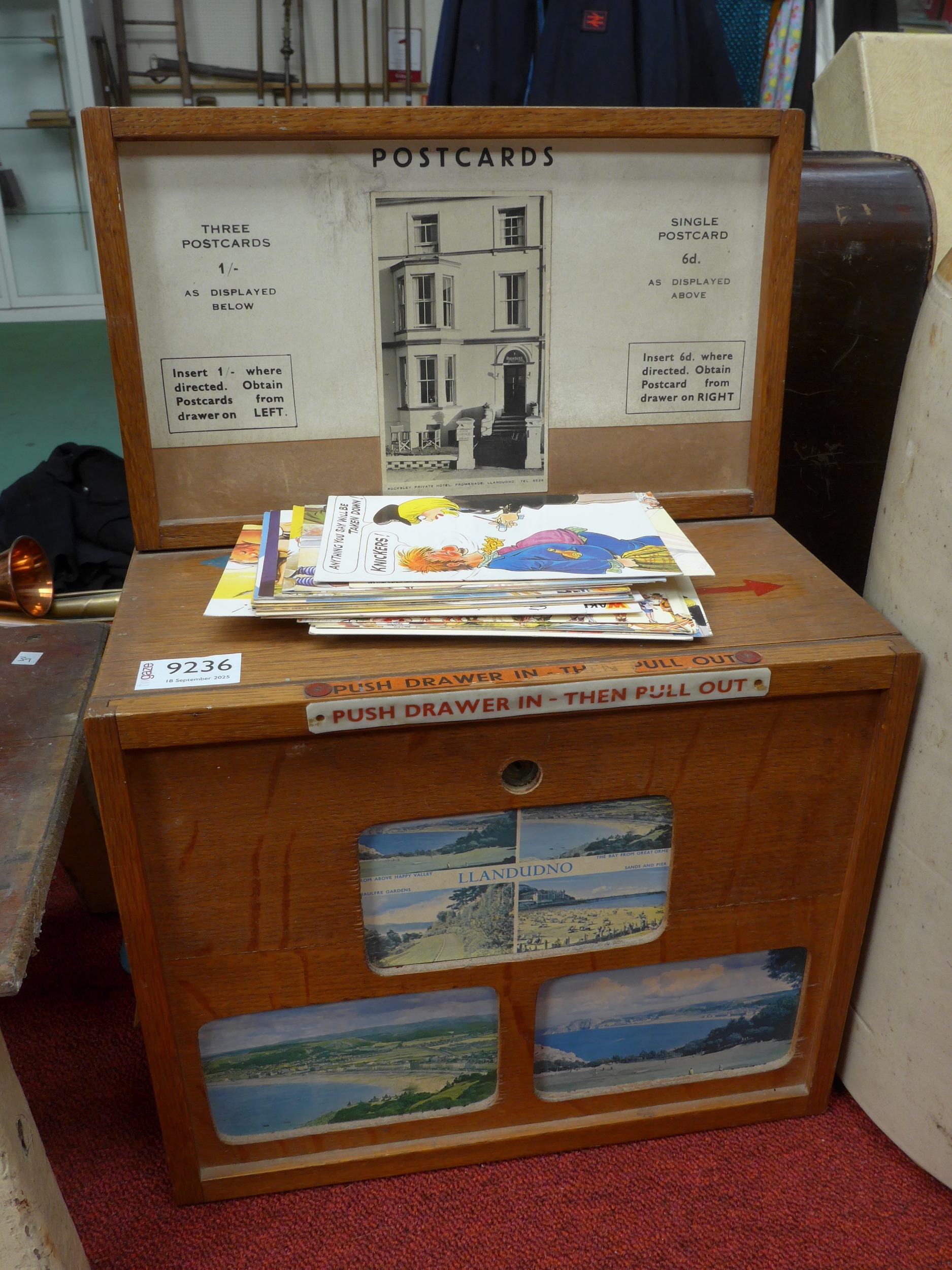 A Vintage postcard machine
