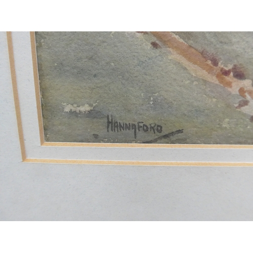 1012 - CHARLES E. HANNAFORD (1863-1955) A framed and glazed watercolour - 'Behind Ludham Mill'. Signed bott... 