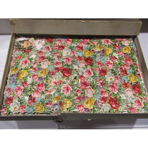 1048 - A collection of Victorian die-cut scraps together with postcards and ephemera