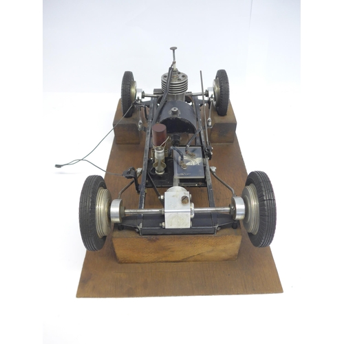 6203 - An M&E Models of Exmouth 'Special' tethered racing car, c.1947, the hand carved wooden body with ori... 