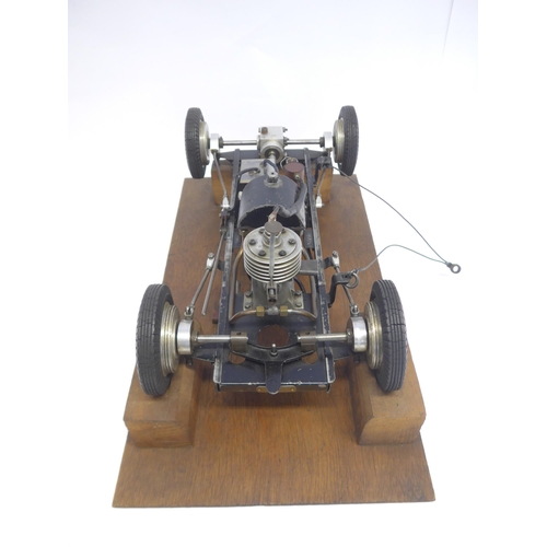 6203 - An M&E Models of Exmouth 'Special' tethered racing car, c.1947, the hand carved wooden body with ori... 