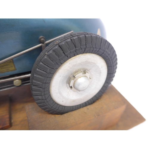 6203 - An M&E Models of Exmouth 'Special' tethered racing car, c.1947, the hand carved wooden body with ori... 