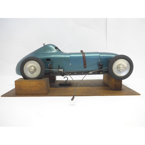 6203 - An M&E Models of Exmouth 'Special' tethered racing car, c.1947, the hand carved wooden body with ori... 