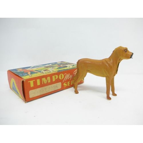 6055 - Four Timpo Toys My Pet Series lead figures, comprising no.6000 Gypsy with Bear (x2, one missing Gyps... 