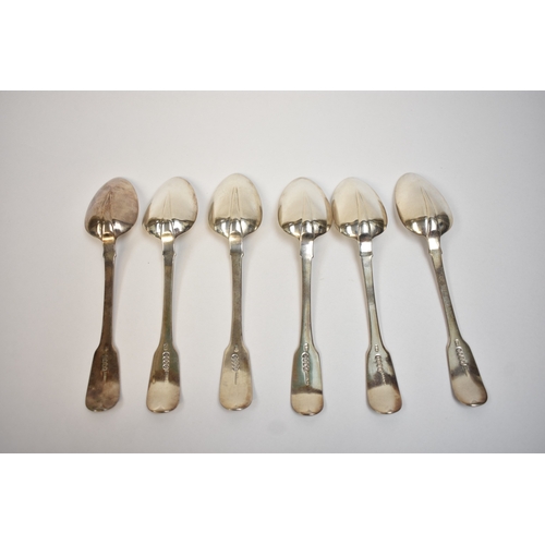 5102 - Six Dublin silver spoons.  Crown and lion orb crest.  All dating to 1824 with silversmith's marks fo... 