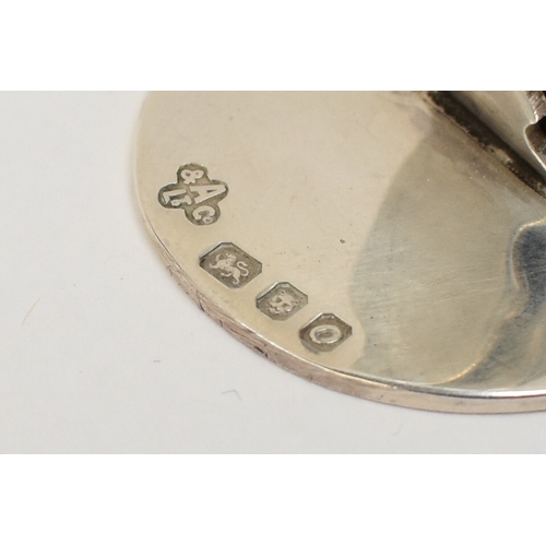 5029 - A set of eight Asprey of London silver owl menu/place setting holders, London 1969, 3.2cm tall, in A... 