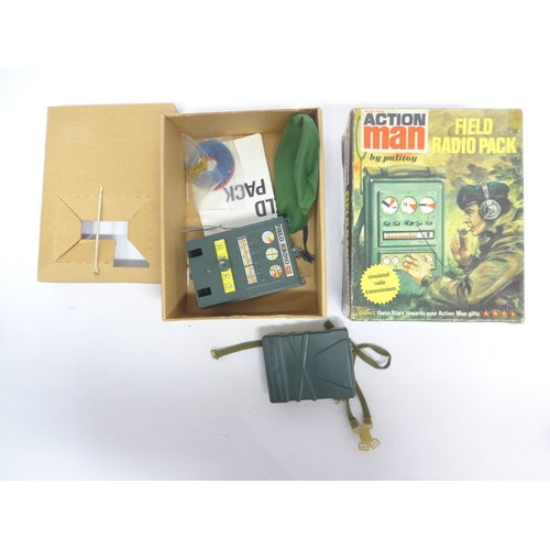 6028 - Two vintage playworn Palitoy Action Man figures with brown flock hair. Together with a boxed 34155 F... 