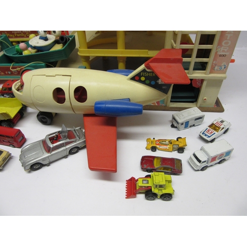 6043 - A collection of vintage toys including Fisher Price Little People Happy House Boat, Family Camper, e... 