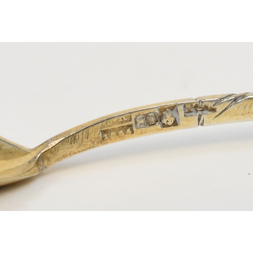 5079 - Twelve 19th Century Imperial Russian silver spoons with monogram to the interior of the bowl, niello... 