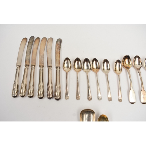 5099 - Silver flatware including six Cooper Brothers & Sons coffee spoons, Sheffield 1935, five Samuel Whit... 