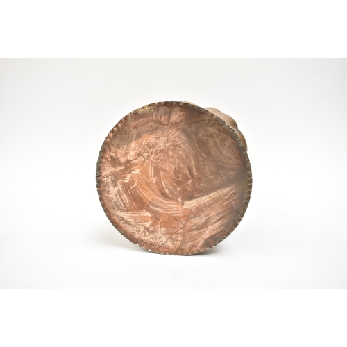 5052 - A William Comyns & Sons silver pot with frilled edge, slightly dented, the body embossed with birds ... 