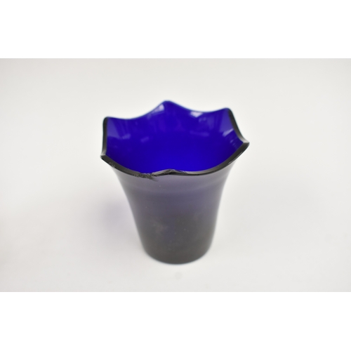 5010 - A George Fox silver sugar basket, the pierced body with floral detail, monogrammed cartouche, blue g... 