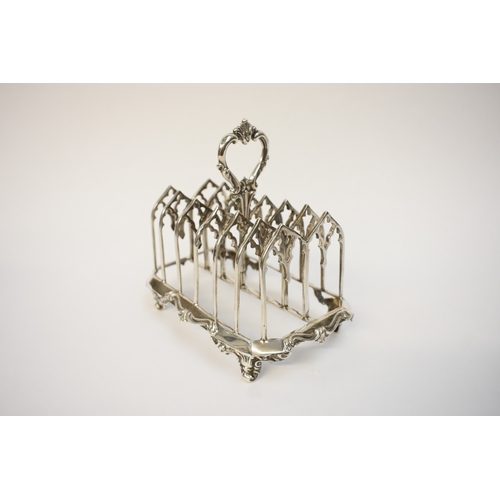 A John Evans II Silver Gothic 7 bar toast rack, London 1840, 15.5cm ...