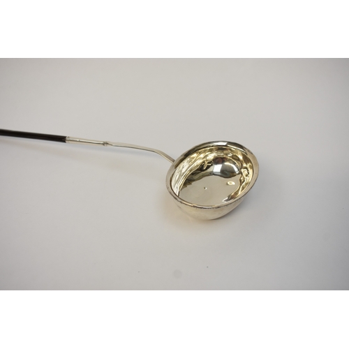 5092 - A George III John Langlands &  John Robertson silver toddy ladle with whale bone handle, 39cm long