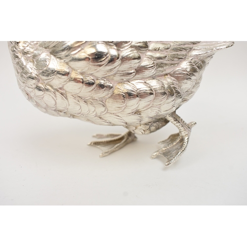 5035 - A Berthold Muller silver Goose with London import marks. Fine feather detail with open mouth, London... 