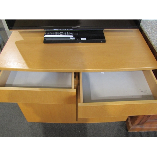 1016 - An oak sideboard with two drawers and soft close two door cupboard, 87cm tall x 101cm wide x 52cm de... 