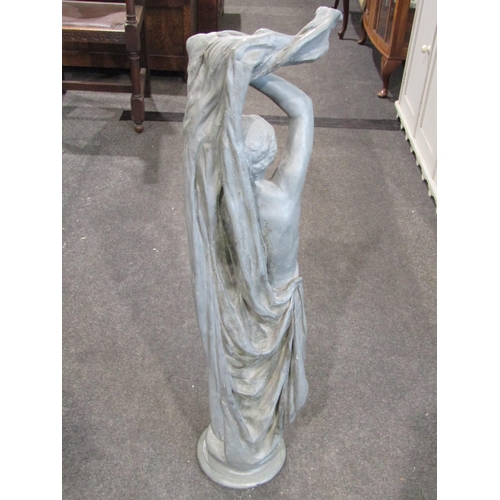 1058 - ROBERT GLASSBY: A plaster sculpture of a woman holding an olive branch, signed to base, 94cm tall