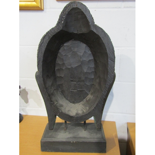 1015 - A large ornamental Buddha head with beadwork detail, 72cm height