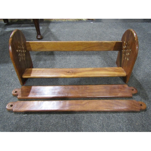 1033 - A pair of wooden carved leaf design bookends