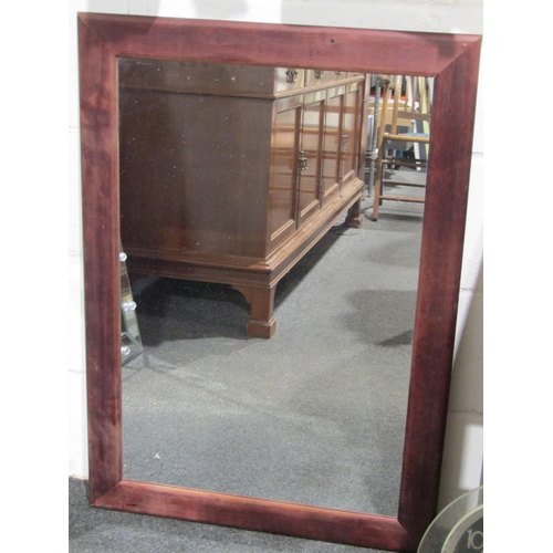 1053 - A vanity mirror, a wood framed mirror and William Widdop clock (3)