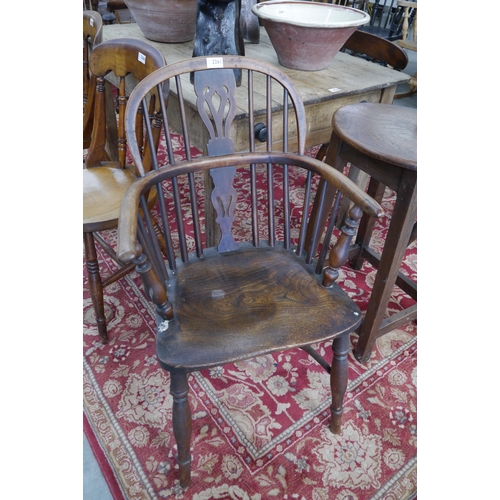 2020 - A pair of Georgian yew wood framed and elm seated Windsor chairs by Nicholson Rockley