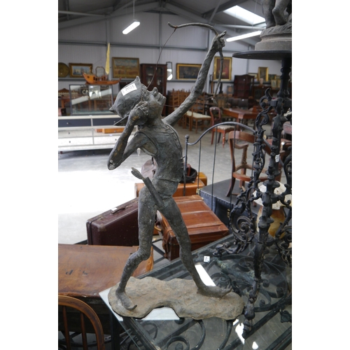 2025 - A bronze study of Peter Pan with bow and arrow, 83cm tall
