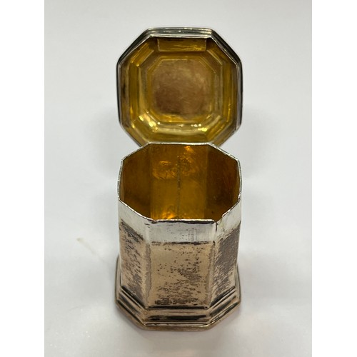 5039 - A Georgian silver Lodderein box (viniagrette), canted square form with monogram to lid, initialled C... 
