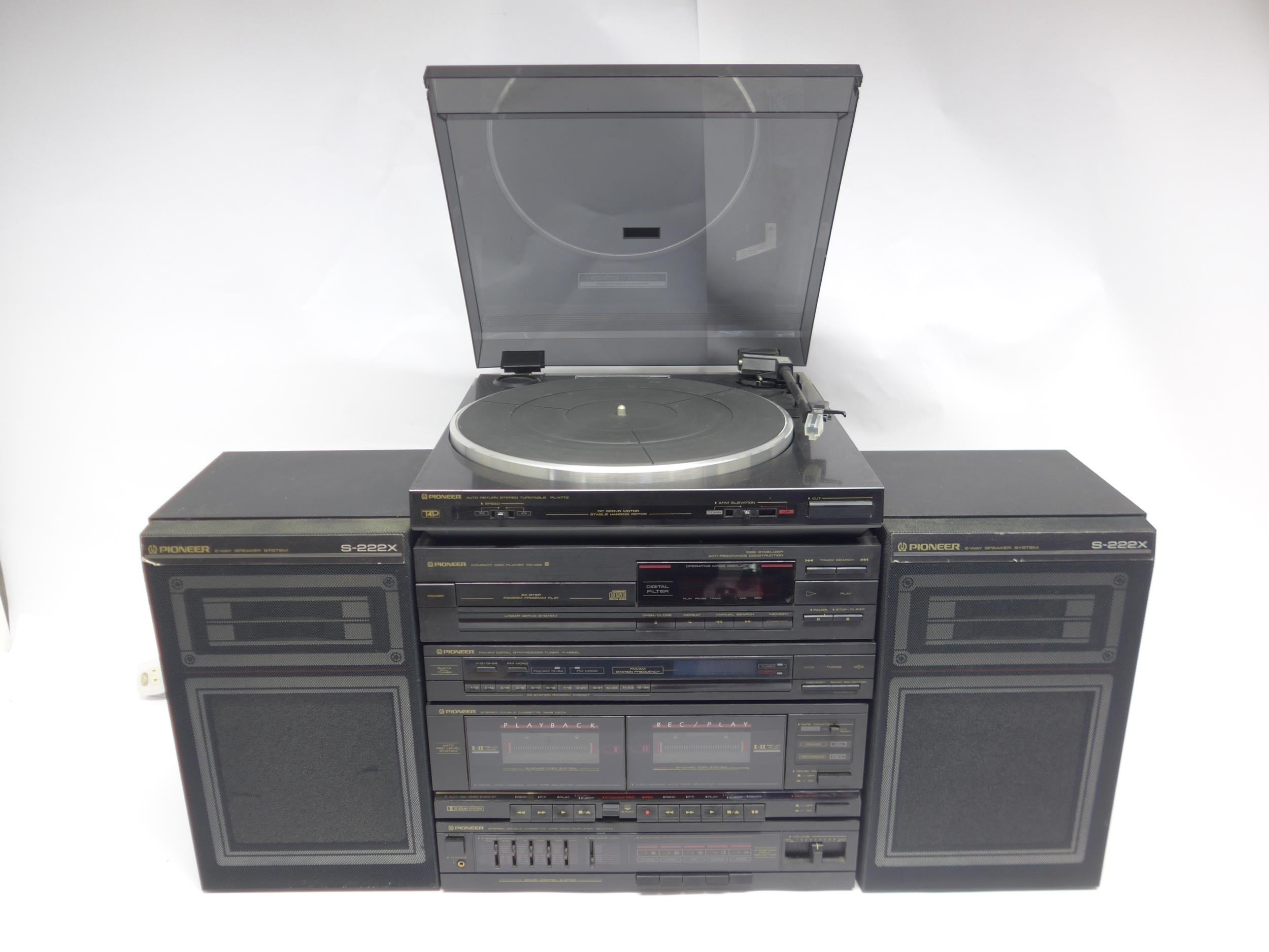 Hi-fi - A Pioneer component stereo system, comprising PL-X772 turntable ...