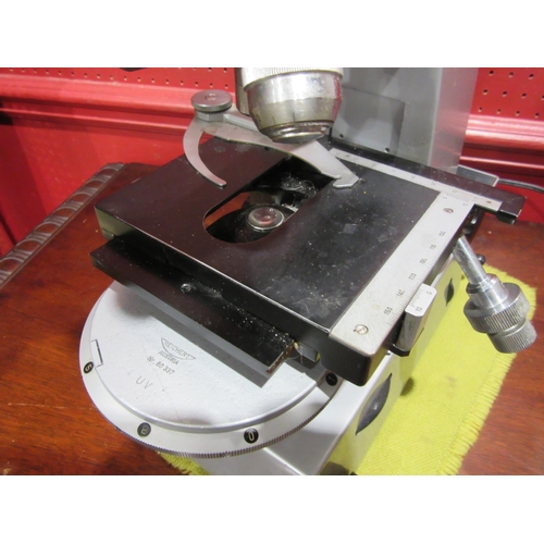 4014 - A Reichert laboratory microscope, four lens settings, made in Austria