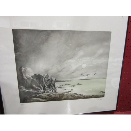 4022 - ANDRE BONGIBAULT AKA FRANCE HILON (1945): Two limited edition prints of land / seascapes, framed and... 