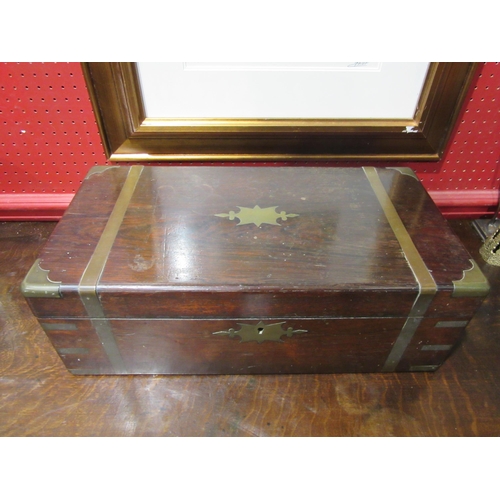 4050 - A brass inlaid writing slope, together with two others (3)